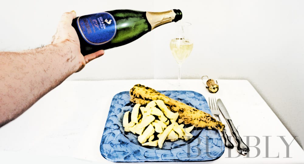 Fish and Chips with English Sparkling Wine